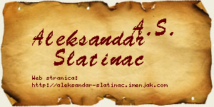 Aleksandar Slatinac vizit kartica